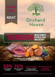 Venison Dog Food with Sweet Potato & Mulberry - Orchard House Petfood